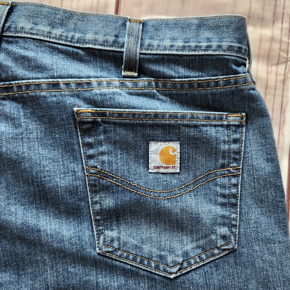 Carhartt "Holter" Relaxed Fit Straight Leg Blue Jeans | Men's Size 40x34 - Picture 6 of 10